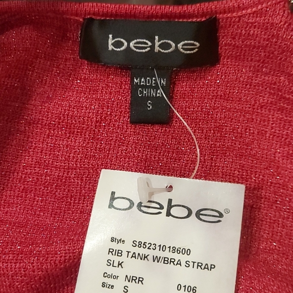 Bebe Rib Tank w/bra strap - Picture 4 of 8